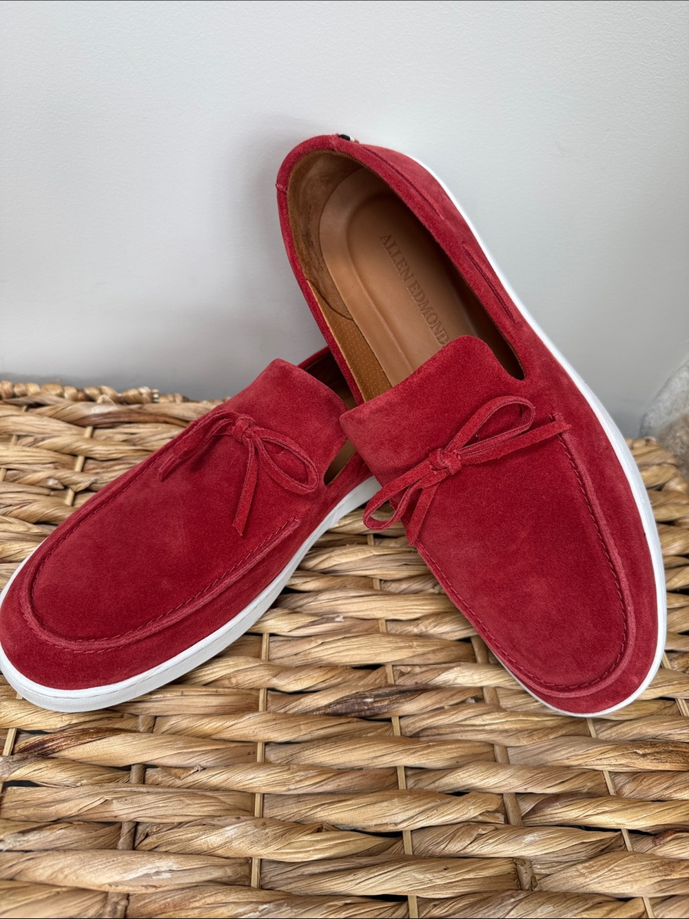 Allen Edmonds Santa Rosa Brick Red Suede Slip-On Loafers